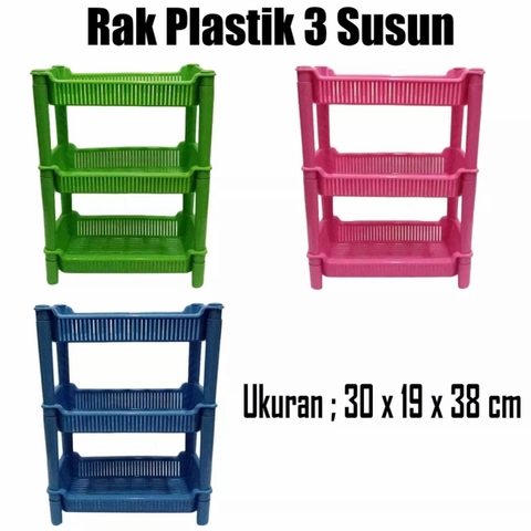 Toko Mawar - Rak Plastik 3 Susun