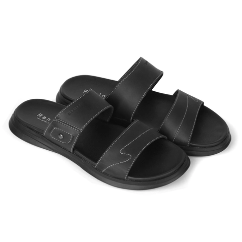 RENINE ALZ 9004 Black - Coffee Sandal Kulit Pria Sandal Ban Dua