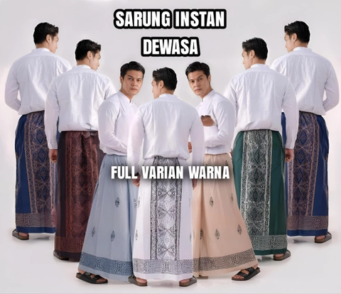Juragan Kurta - Sarung instan Dewasa Simpel Gak Pake Ribet Free Peci Rajut Best Seler