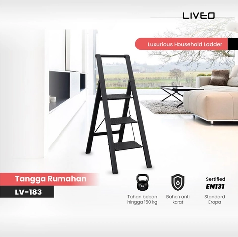 Liveo - Tangga Rumahan Lipat Alumunium LIVEO LV-183 / Ladder 3 Step