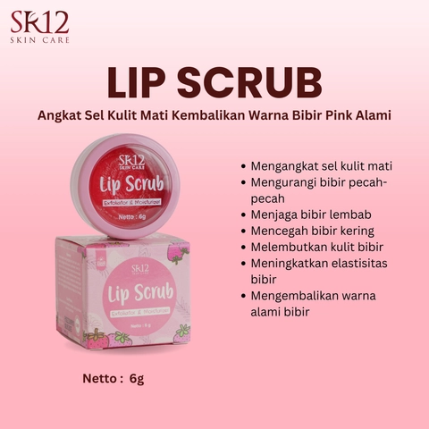 SR12 Lip Scrub Exfoliator & Moisturizer Mengangkat Sel Kulit Mati Pada Bibir