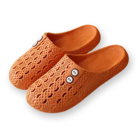 NO LABEL - Sepatu Sandal Slop Wanita Motif Polos Kancing (NL 31)