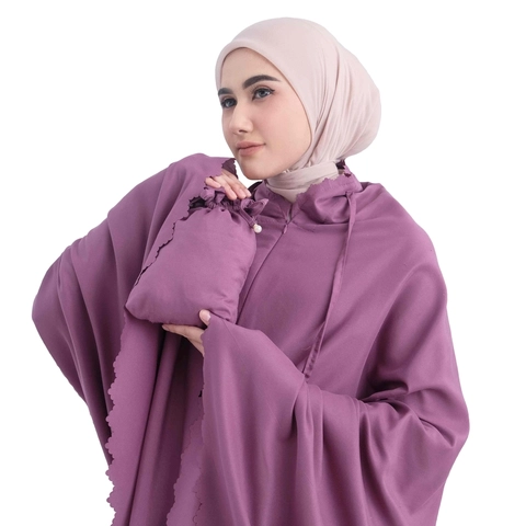 qayd - Uzn Mukena 2in1 Travelling Laser Cut Dewasa Pouch Mini Katun Mikro Premium