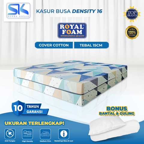 SERBA KASUR - Kasur Busa ROYAL FOAM Cover Katun Density 16 Tebal 15 Garansi 10 Tahun