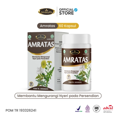 AMRATAS Obat Herbal Asam Urat Nyeri Sendi Lutut Sakit Mengatasi Pegel Pegal Linu Binasyifa Herbal