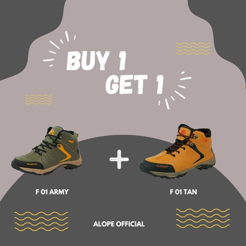 ALOPE OFFICIAL - ALOPE OFFICIAL - BUY 1 GET 1 SEPATU F 01 SEPATU HIKING ANTI AIR ALAS ANTI LICIN