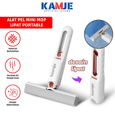 KAMJE Alat Pel Mini Mop Lap Pembersih Meja Jendela Kaca Lipat Portable KMJ022