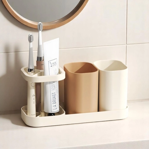 Synnove - Tempat Sikat Gigi Estetik Toothbrush Holder Gelas Rak Sikat Gigi Tempat Peralatan Mandi Mandi Odol