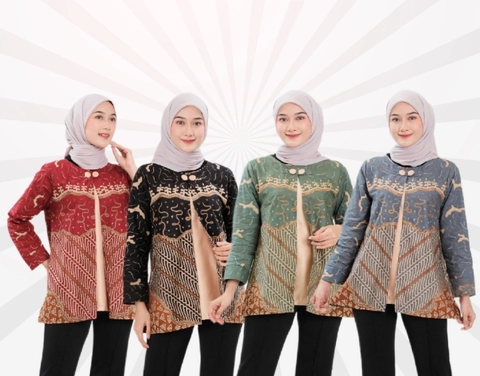 Kois Batik - Atasan Batik Wanita Blouse Motif meylika Kekinian