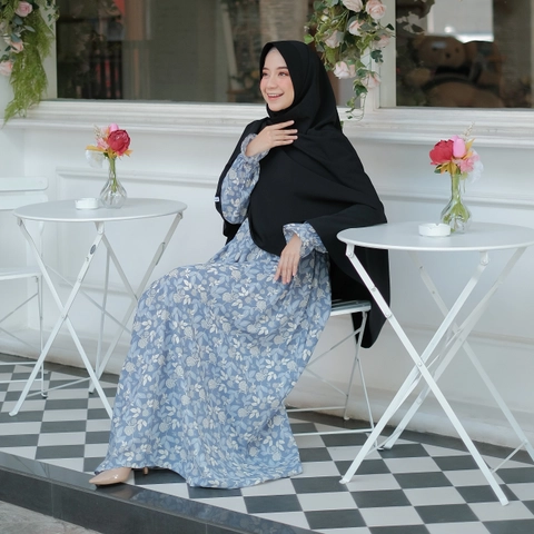 Hazirah id - Jasmine dress gamis motif bunga / gamis jasmin / gamis lucu / gamis simple / gamis syar