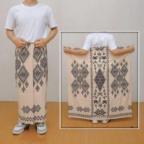 Kois Batik - Sarung batik pria dewasa terbaru motif jatikusumo cream