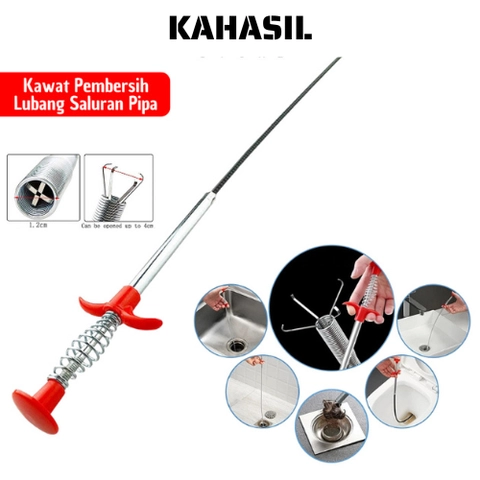 KAHASIL - Alat Kawat Pembersih Lubang Wastafel Kamar Mandi Pengeruk Saluran Pipa Mampet Tersumbat
