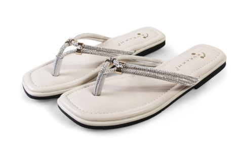 RENINE - Sandal Wanita Flat Kekinian Saphire Cream
