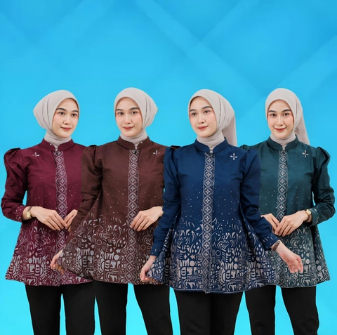 Batik Mafaza - Atasan Batik Blouse Wanita Terbaru Modern Sesimpel Ini Motif Sutena