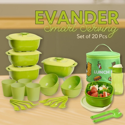 Citra Prima Makmur - CPM EVANDER SMART SERVING SET OF 20 PCS BONUS TAS BEKAL ASTRO SET