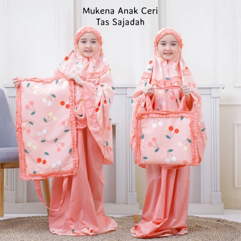 qayd - Mukena Anak Tas Sajadah Motif Ceri