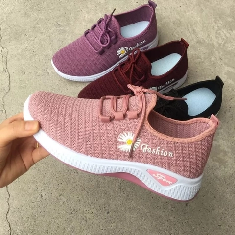 Koekita - Sepatu Kets Sneakers Wanita Import New Fashion Sport Motif Bunga KT001