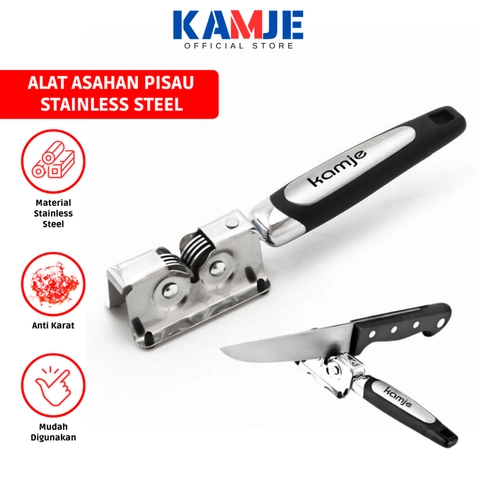 KAMJE Alat Asahan Pengasah Penajam Pisau Gunting Stainless Steel Serbaguna KMJ214