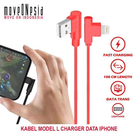 Moveonesia - Kabel Model L Charger Data iPhone L Lightning Cable For Game and Charging