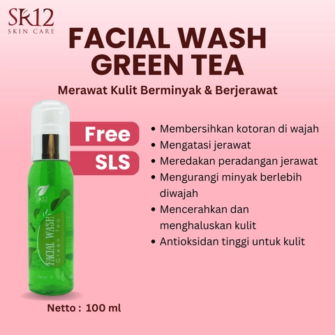 SR12 Facial Wash Greentea Merawat Kulit Jerawat