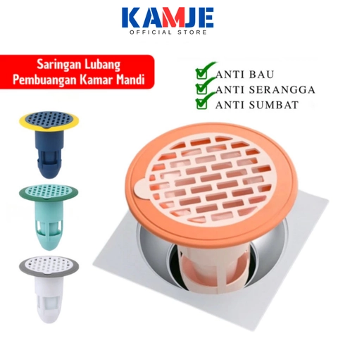 KAMJE Saringan Penyaring Penutup Saluran Lubang Pembuangan Air Kamar Mandi Wastafel Anti Mampet Bau