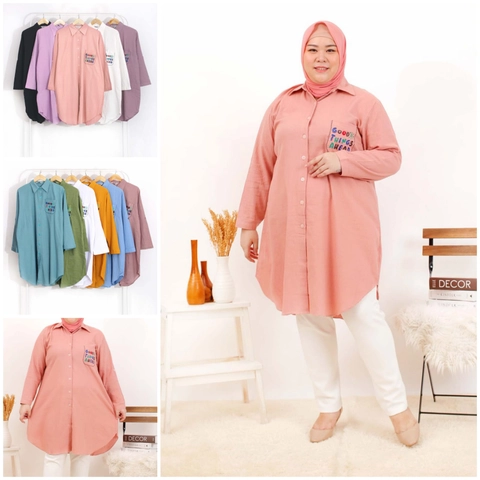 Giat Makmur [TA] - Tunik Jumbo katun Linen Premium
