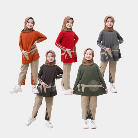 EVM Stockist - Hoofla - Setelan anak perempuan Simple Ethnic Layla