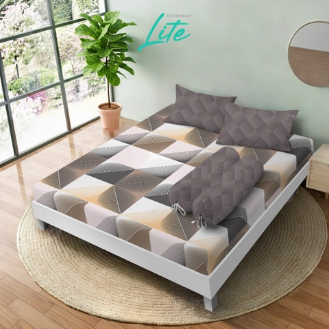 Kintakun - Kintakun LITE Sprei Set 200 x 200 Fitted T30 cm Minimalis Flower Aesthetic Microfiber