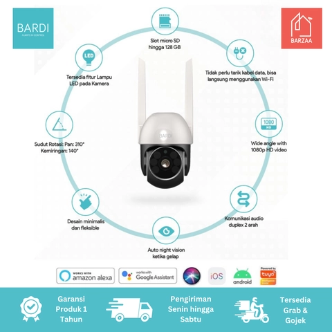 BARDI AKS MALANG - Kamera Pengawas Luar Ruangan CCTV BARDI Smart IP Camera Outdoor PTZ TPD