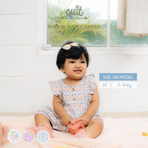 KINTAKUN BABY X CUIT Ruffle Romper Dress Anak Bayi Matsuri - Pakaian Anak Perempuan Motif Bunga