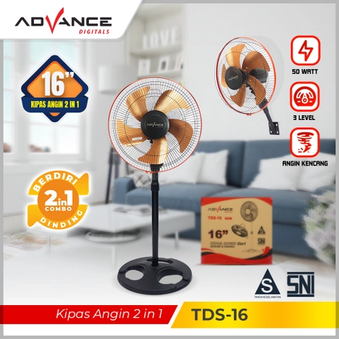 Advance Digitals Indonesia - Kipas Angin 2in1 TDS-16 Besi Fan Stand/Desk/Wall