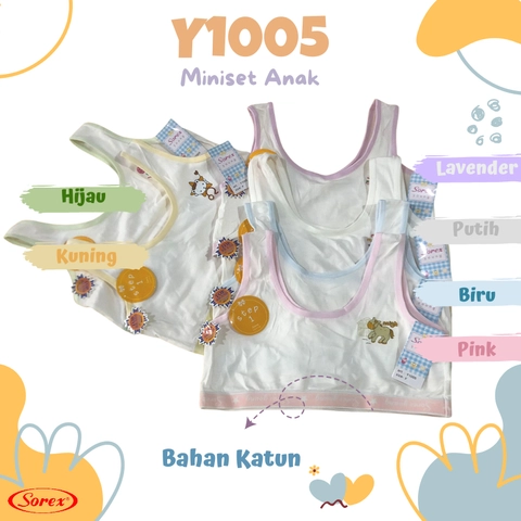 Sorex Y1005 Miniset Anak Perempuan Step 1 Mini Bra Tanpa Busa Tanpa Kawat Bahan Katun