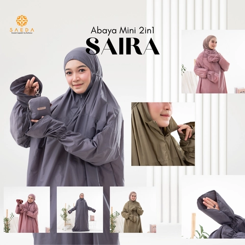 Nafeesa Collection - Mukena Abaya MIni 2in1 Parasut Korea Saira