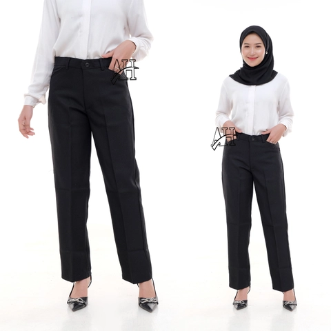 Amha Collection - CELANA KANTOR KERJA WANITA HITAM FORMAL