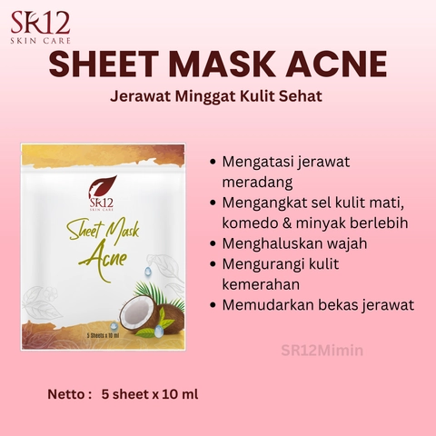 SR12 Jawa Barat - SR12 Sheetmask Acne Mengatasi Jerawat Dan Komedo