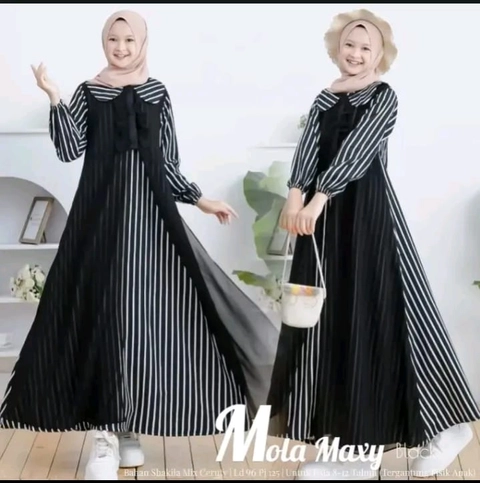 mbm store - Gamis 2in1 Anak Tanggung Remaja Usia 13 - 15 Tahun LD 100 cm PB 125 cm