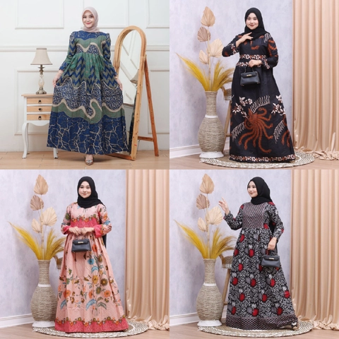 Batik Alfin - Gamis batik cantik gamis wanita model kekinian terbaru