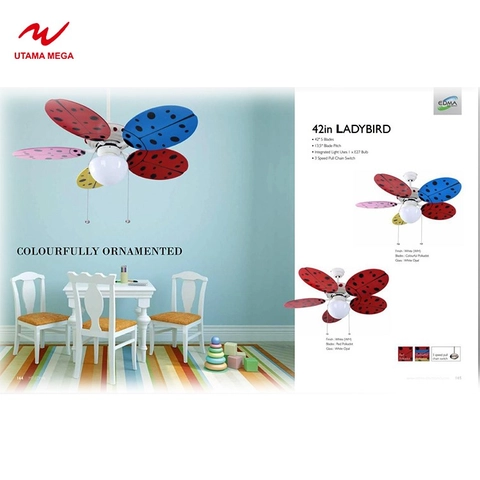 UTAMAMEGA - Ceiling Fan MT EDMA 42IN Lady Bird Kipas Plafon Lampu Pull Chain
