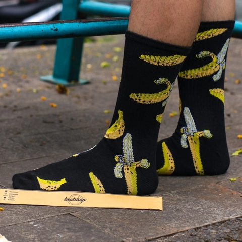 Beatdrop - Kaos Kaki Motif Banana Series Bahan Tebal