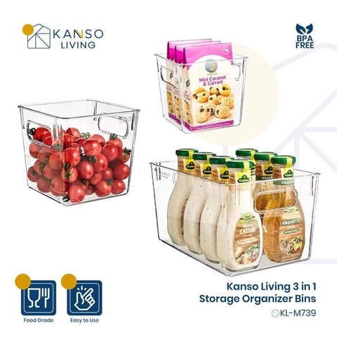 Kanso Living - Kanso Living Kotak Penyimpanan Kontainer Makanan Kulkas Storage Box - 1 Set Isi 3