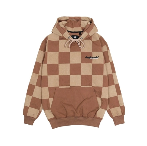 MR DEE - MR DEE hoodie chekerboard brown