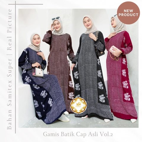 Rambe Batik Indonesia - Batik Gamis Cap Asli Vol.2 Bahan Samitex Super