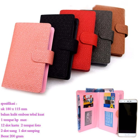 Lanc Fashion - Dompet Gadget Hp Kulit Mozaik Emboss