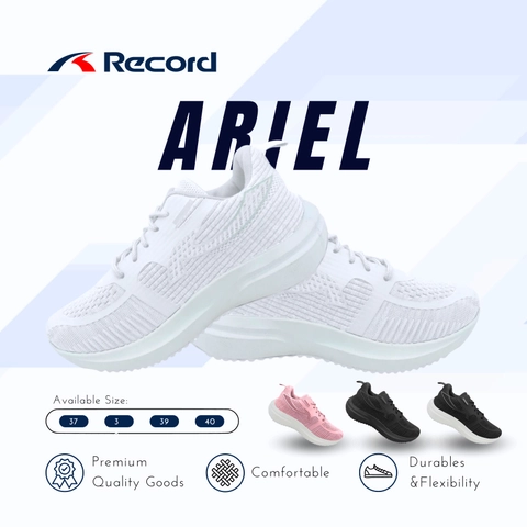 RECORD ARIEL I Sepatu Sneakers I Sepatu Sport Wanita I Sepatu Sekolah - Size L (37-40)
