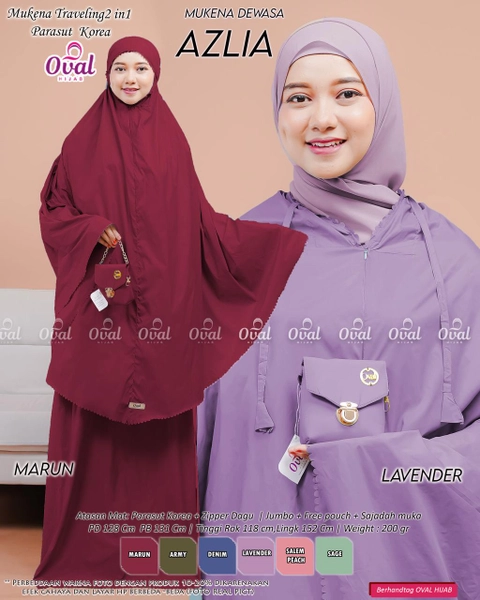 Griya Busanaku Solo - Azlia mukena travelling dewasa 2in1 bahan parasut korea