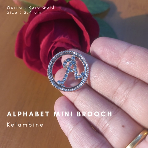 Kelambine - Alphabet Mini Brooch Bros Alphabet Mini Warna Rose Gold