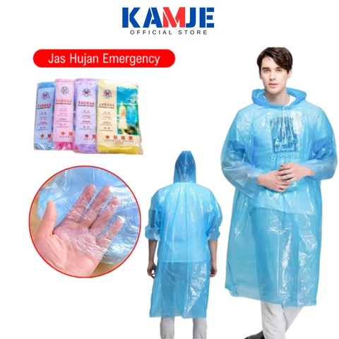 KAMJE Jas Hujan Ponco Sekali Pakai Plastik Emergency Disposable Raincoat KH079