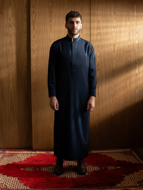 Local Project - Fahd Midnight Navy - Jubah Pria Dewasa Gamis Lengan Panjang