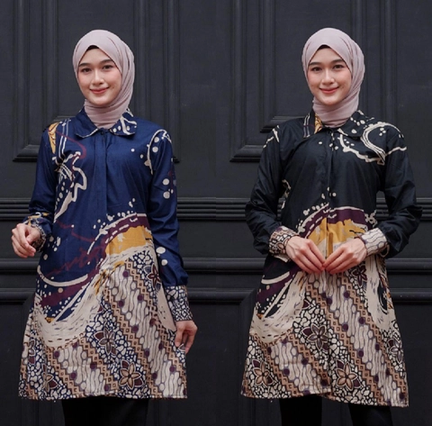 Kois Batik - Atasan Batik Wanita Kekinian Tunik Modern Motif nelin