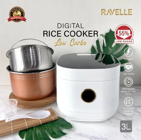 Rizki Electronics - RAVELLE RICE COOKER LOW CARBO 3 L